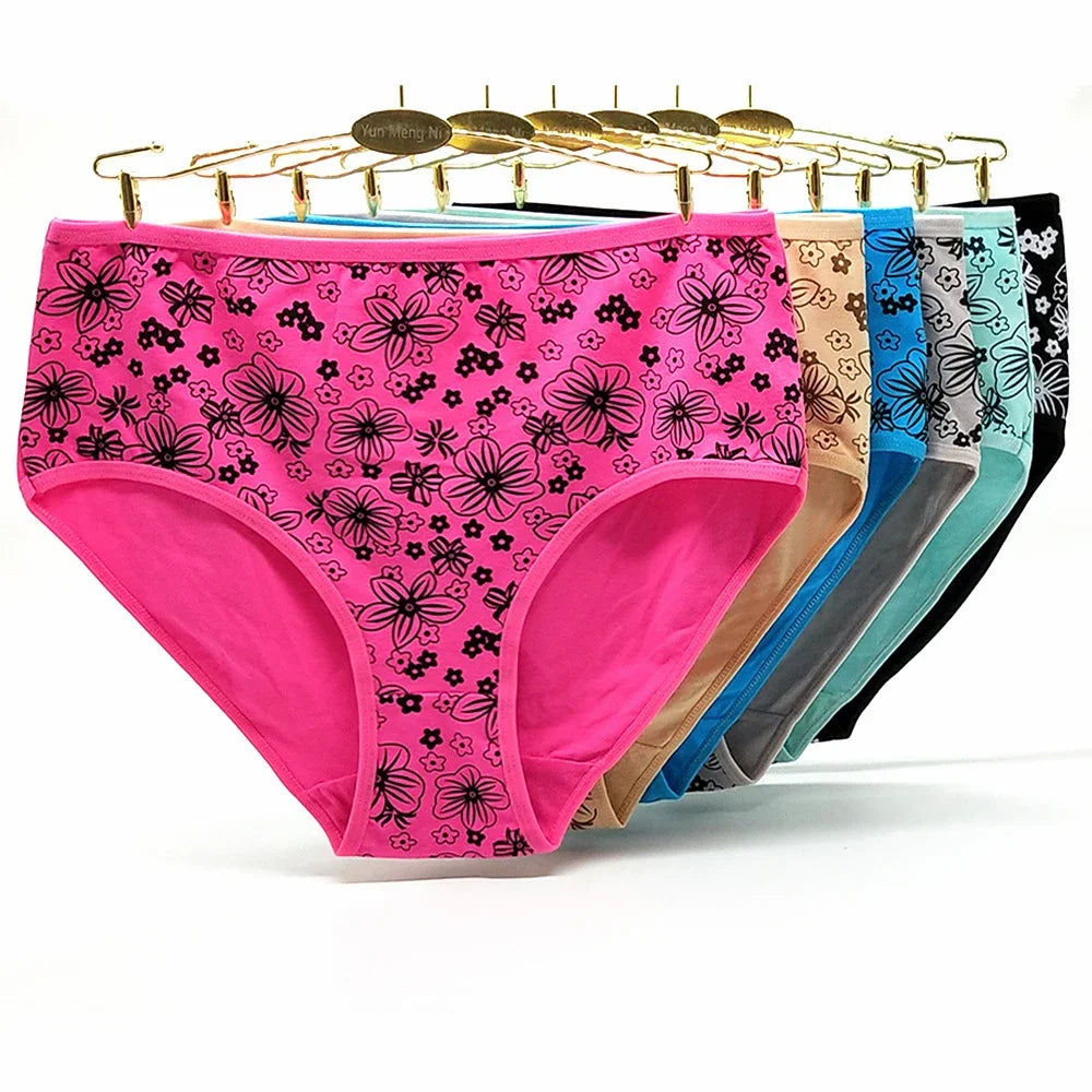 Women's cotton briefs sexy mid-rise solid lace waist patchwork panties Ladies briefs plus size women briefs underwear 3 Pcs/lot.