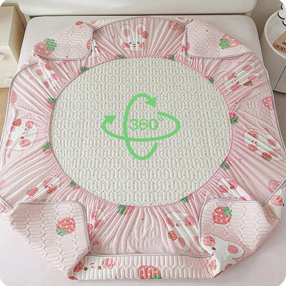 Cartoon Cute Pattern Cooling Fitted Sheet Single Natural latex fabric Soft cushion for Bedding Slow rebound Non-Slip Mattress.