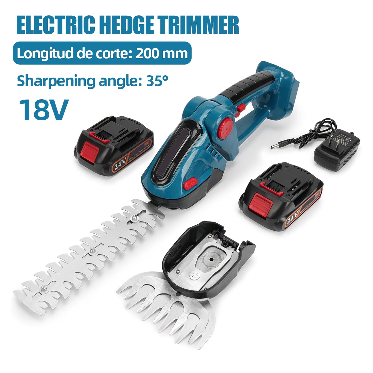 2-in-1 200MM Elektrische Heckenschere Handheld Haushalt Rasenmäher Garten Schere Power Tool Für makita 18V Batterie Pin