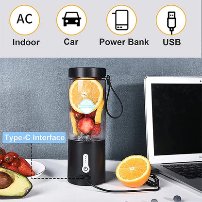 530ML Powerful Portable Blender for Smoothies Shakes USB Rechargeable Food Processor Fruit Mixer Machine Mini Juicer Blender Cup.