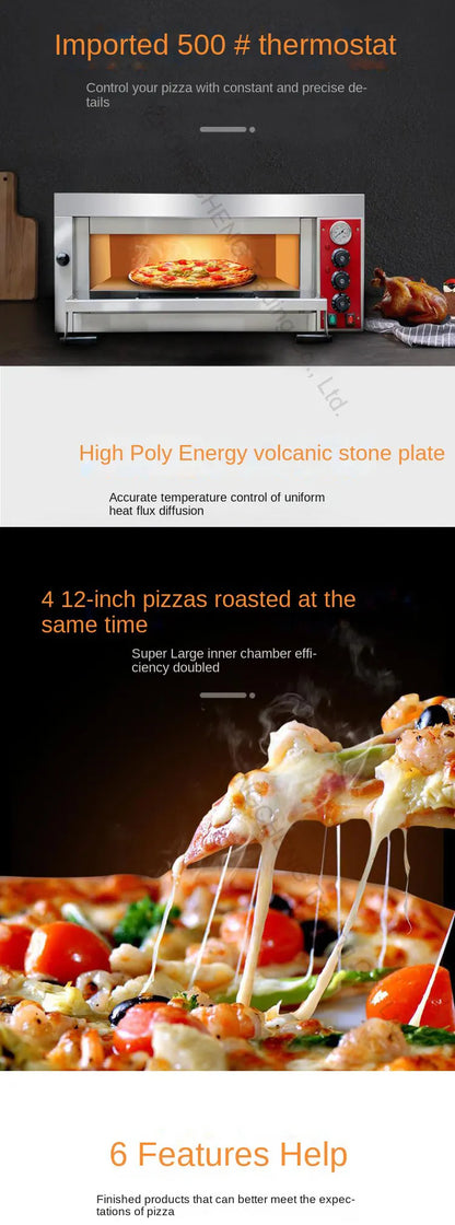 Professional Commercial Single-layer Pizza Electric Oven Italian Pizza Oven Pizza500 Degree Grilled Chicken Fish Machine Oven.