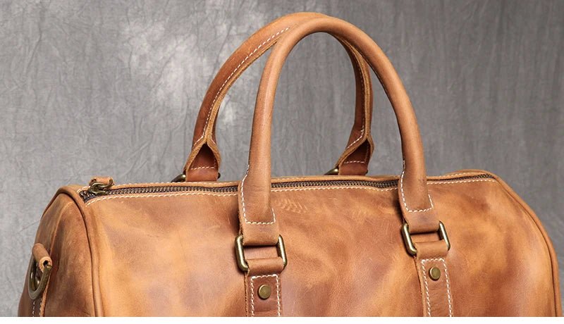 Vintage Herren Rindsleder Business Kurzstrecken tragen Handgepäck taschen große Kapazität Reisetasche einfache Umhängetaschen.