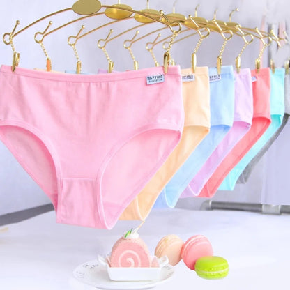 7Pcs Panties for Women Cotton Underwear Plus Size Sexy Briefs Girls Breathable Soft Lingerie Female Cute Solid Color Underpants.