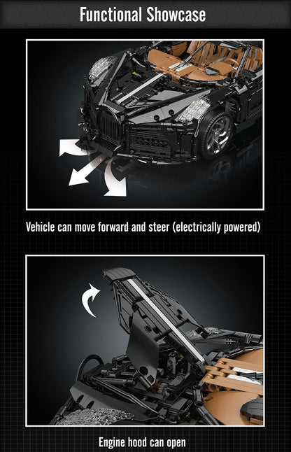 Mould King 13163 Technical Car Building Block The Remote Control La Voiture Noire Sport Car Model Toys Kids Christmas Gifts.