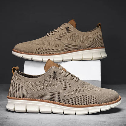 Herren-Freizeitschuhe, klassische, atmungsaktive Brogue-Flats, dämpfende Farbblock-Design-Kleiderschuhe, vielseitige Turnschuhe, leicht