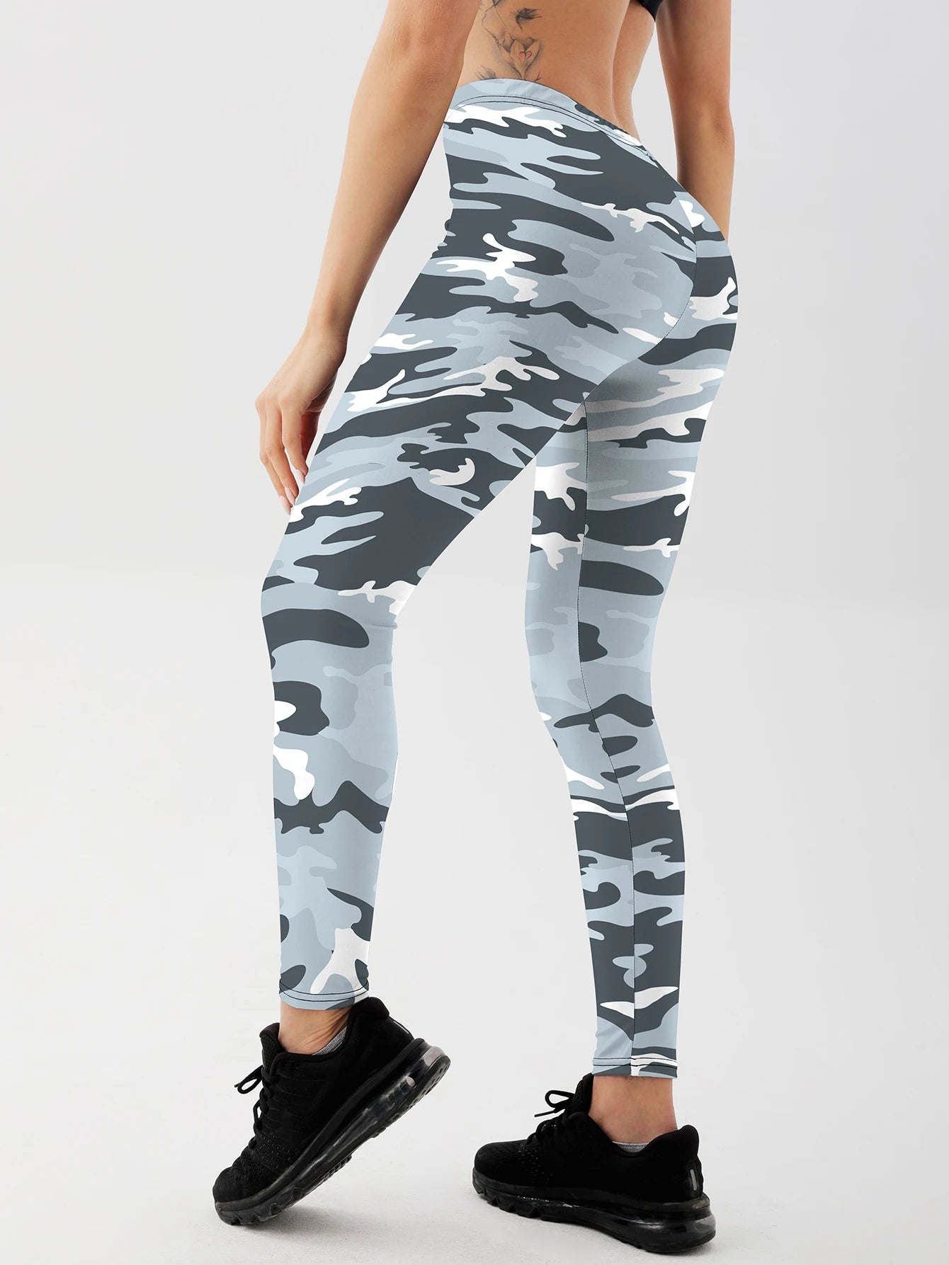 Fashion Women camouflage Leggings For Fitness High Waist Gym Legging Push Up Women navy Leggings.