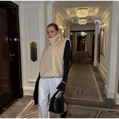 Schwarz Luxus Faux Pelzmantel Frauen Mode Oansatz Langarm Flauschigen Lose Jacke 2025, Winter Dame Verdicken Warme Straße Outwear