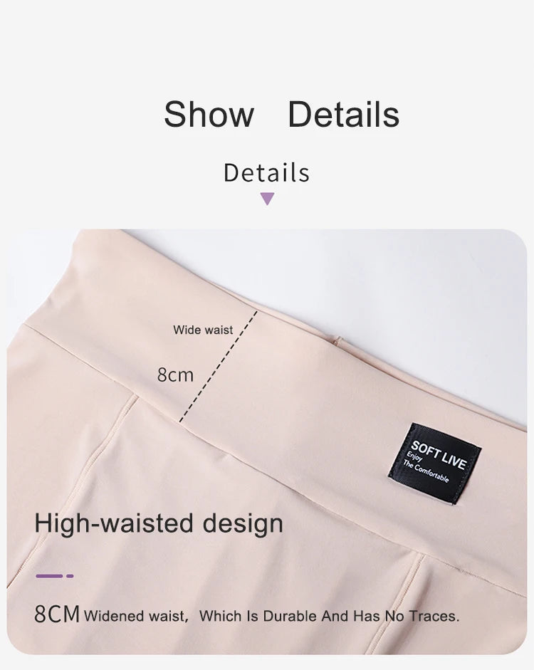 Women's plus Size White under Skirt Shorts Summer Seamless Protective Spandex Safety Hip-up Skirt Underpants Large Size.