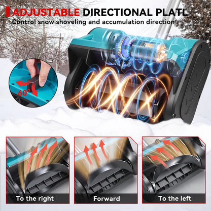 ONEVAN 3000 W Bürstenlosen Elektrischen Schneepflug Cordless Handheld Hof Straße Reinigung Schnee Power Werkzeuge Für Makita 18 V Batterie pin