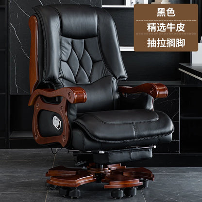Business Leder Büro Computer Stuhl Liege Verstellbare Rückenlehne Executive Rotierenden Stuhl Massage Computer Büro Möbel