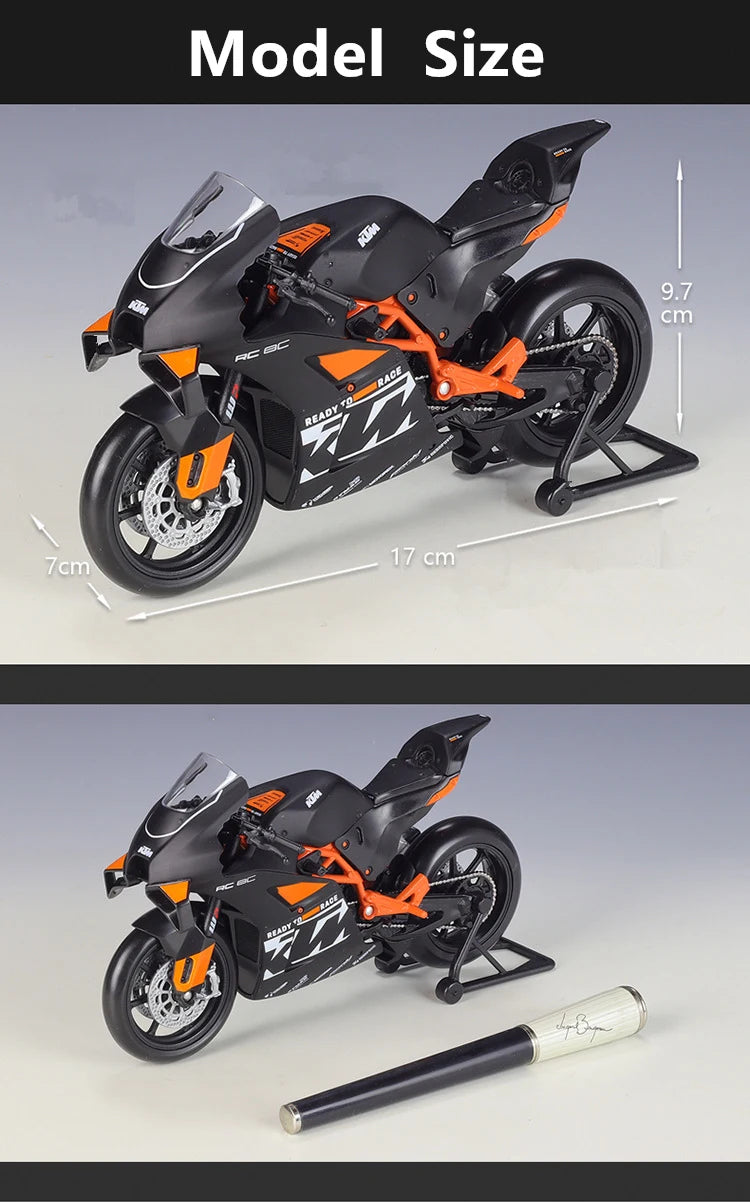 Welly 1:12 KTM RC 8C Alloy Road Racing Motorcycle Model Diecast Metal Street Sports Cross-country Motorcycle Model Children Gift.