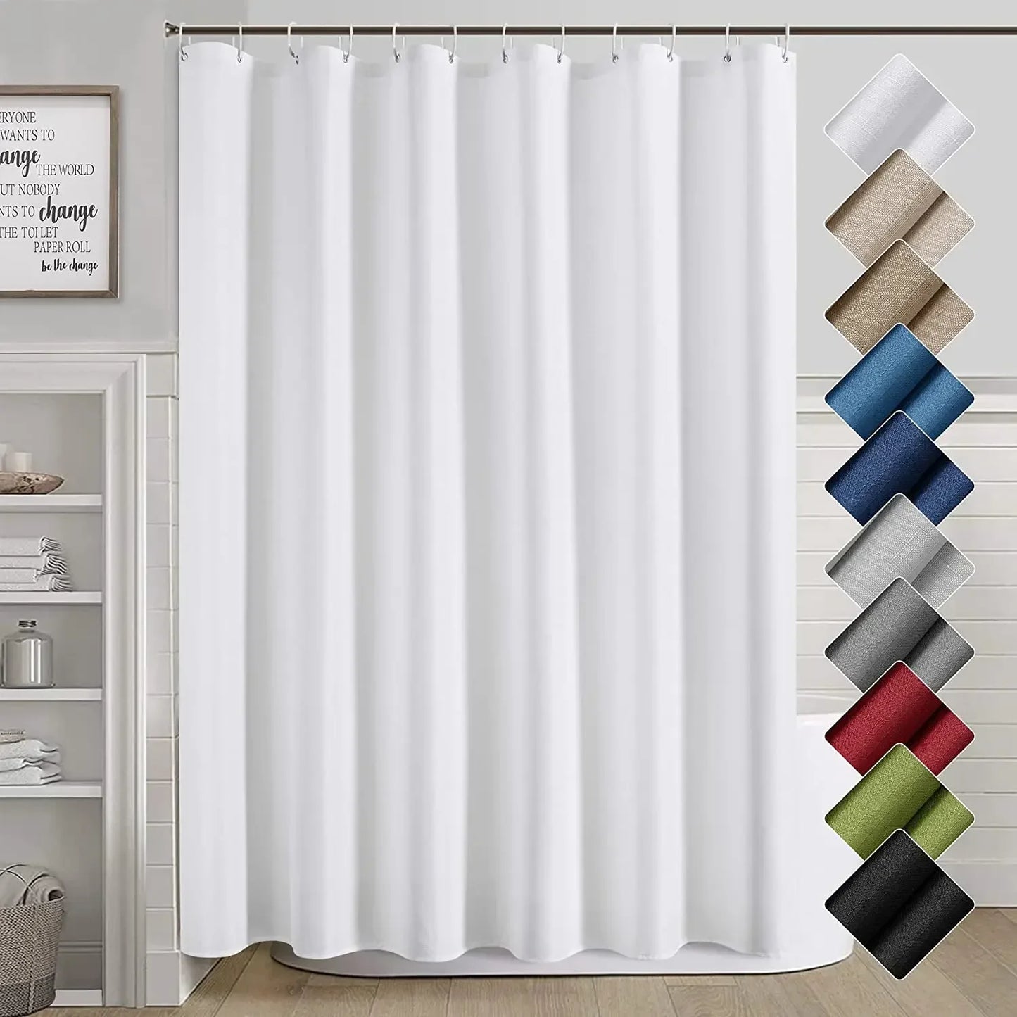 Graue Duschvorhänge, modern, minimalistisch, für Hotel, Zuhause, einfarbig, Badvorhang, Polyesterstoff, Badezimmer-Dekorationsset mit Haken