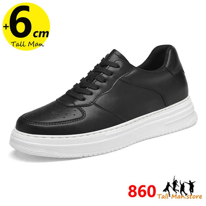 Man Lift Sneakers Men Booster Shoes Elevator  Height Increase Insole 6cm Leisure Fashion Sports  Plus Size 36-43