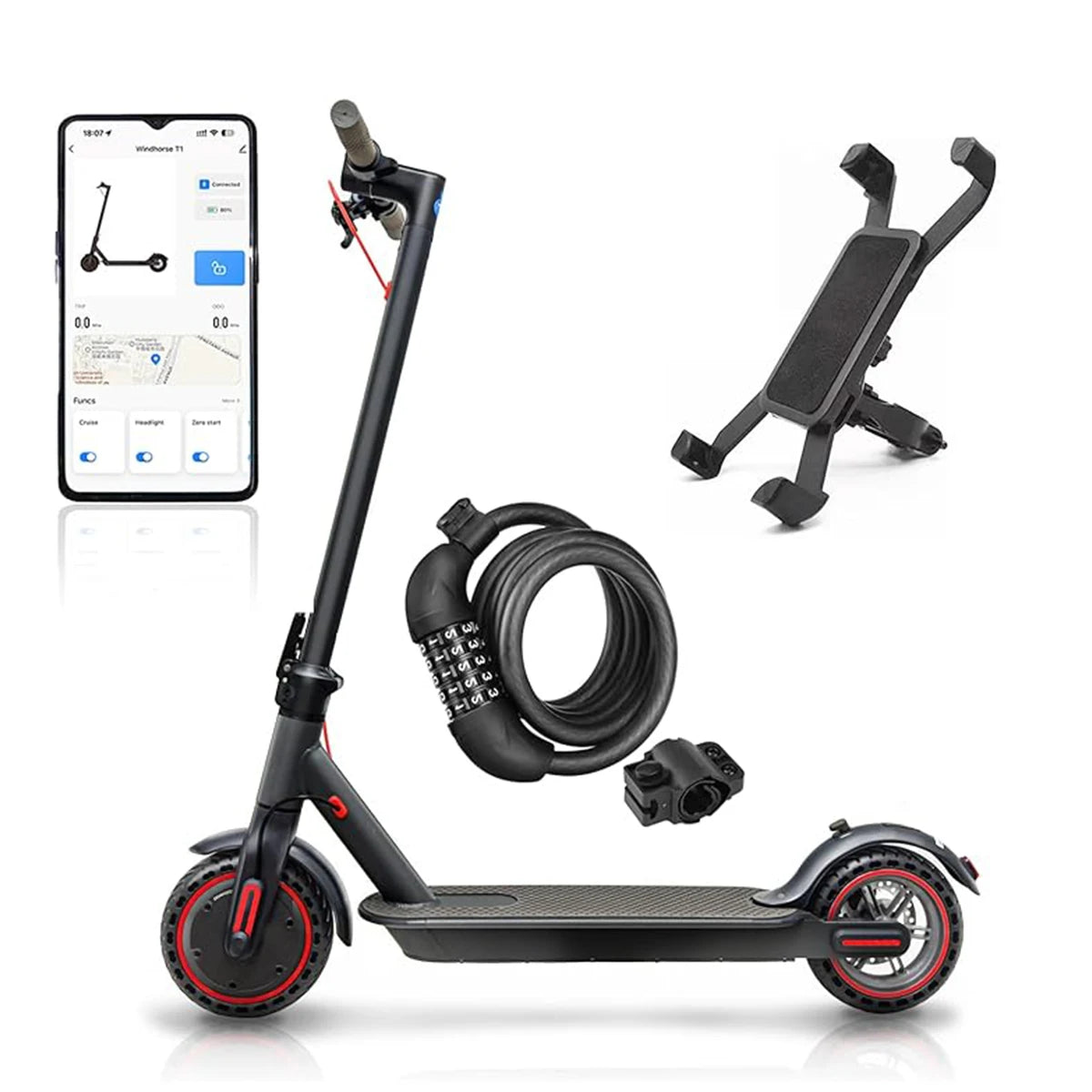 350W Folding Electric Scooter Aluminum Alloy  8.5" Tire 36V 10.4AH Lithium Battery With App Kick Scooter For Adults Escooter.