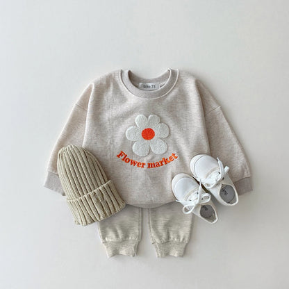 Herbst Baby Mädchen Kleidung Set Blume Brief Drucken Pullover Top + Hosen Kinder Kleidung Vorschule Frühling Neugeborenen Baby Jungen Kleidung.