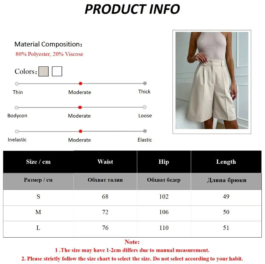 Bornladies Summer New High Waist Shorts for Women Casual Loose Wide Leg Solid Shorts Female Short Pants Y2k Booty Shorts.