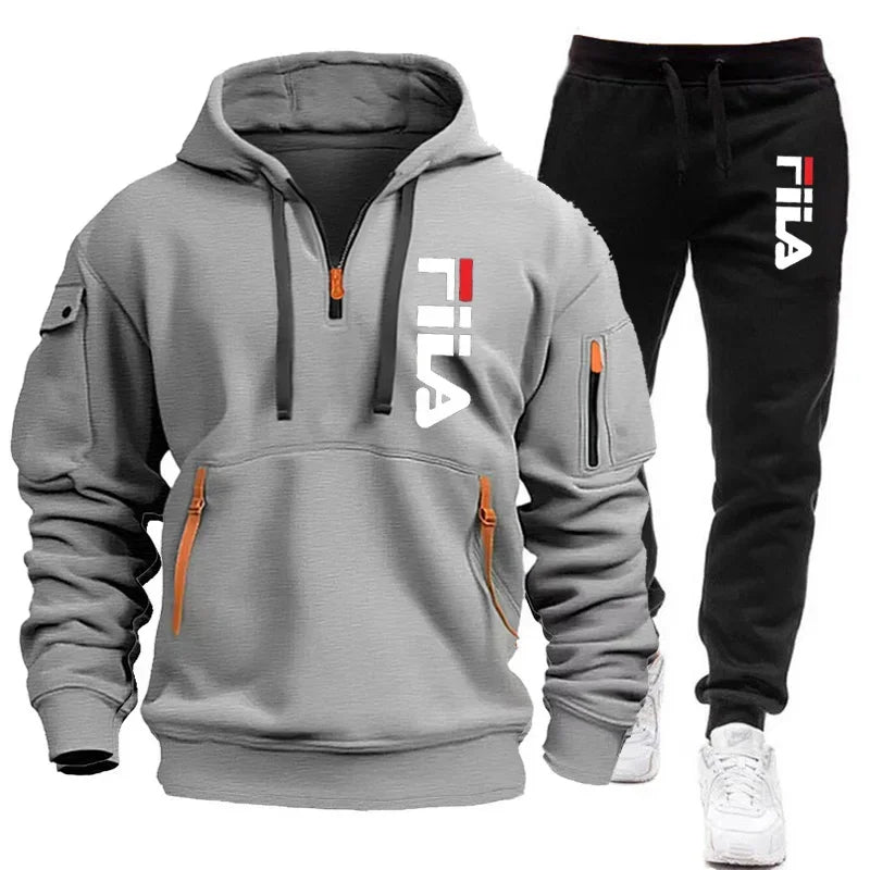 Autumn and winter men's sportswear sets, trendy brand clothing sweatshirt sets, and casual design oversized long-sleeved sweatsh.
