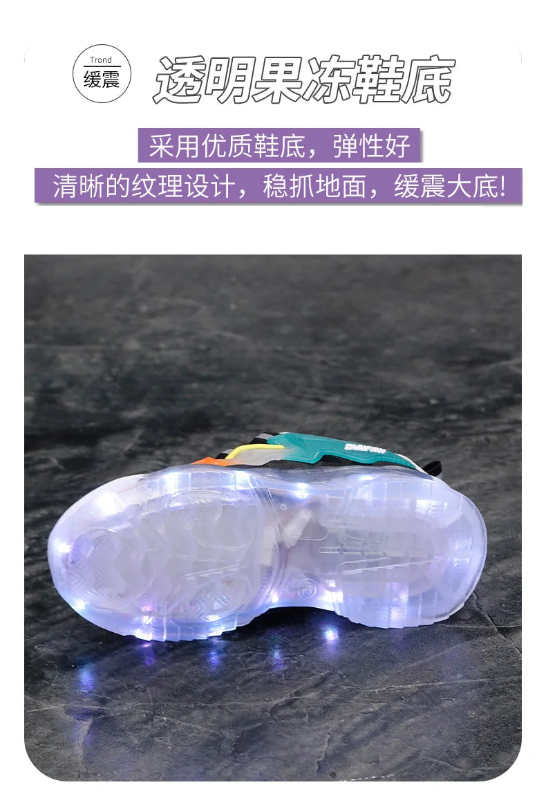 Children Fashion Kids Led Shoes for Girls Usb Charging Sneakers Outdoor Sport Footwear Boys Luminous Shoes 2023 Glowing Sneakers.