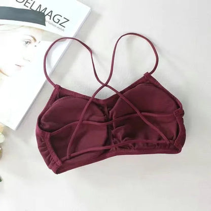 1pcs Womens Top Cross Strap Sports Bra Thin Push Up Sport Bra Yoga Gym Crop Tops Brassiere Fitness Breathable Girls Student Bras.