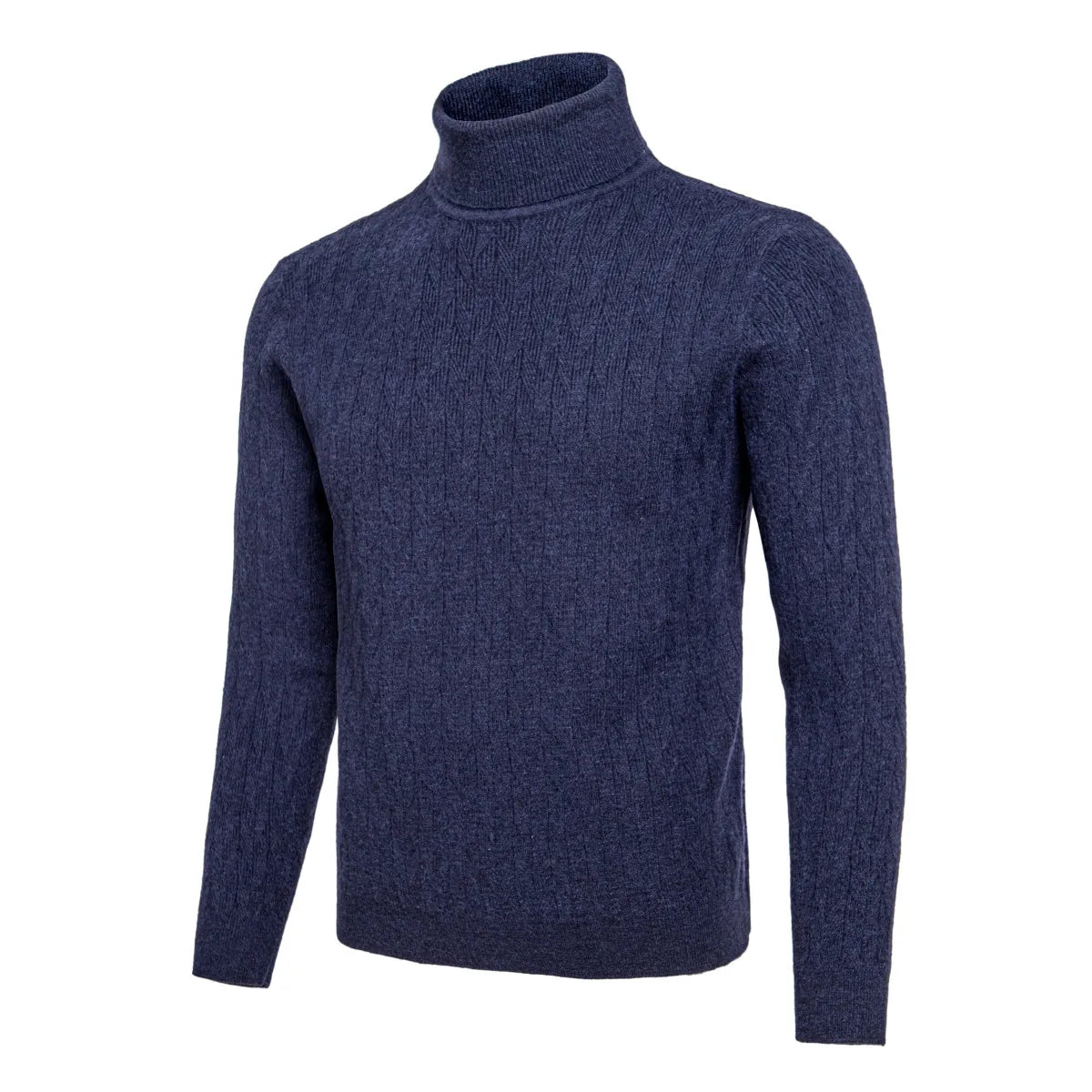 VOBOOM Men's Casual Slim Fit Basic Tops Knitted Lightweight Crewneck Twist Sweaters Turtleneck Pullover Sweater.