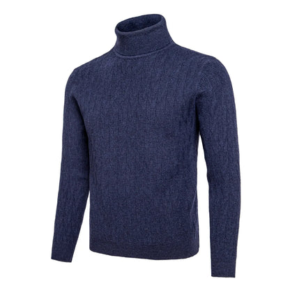 VOBOOM Men's Casual Slim Fit Basic Tops Knitted Lightweight Crewneck Twist Sweaters Turtleneck Pullover Sweater.