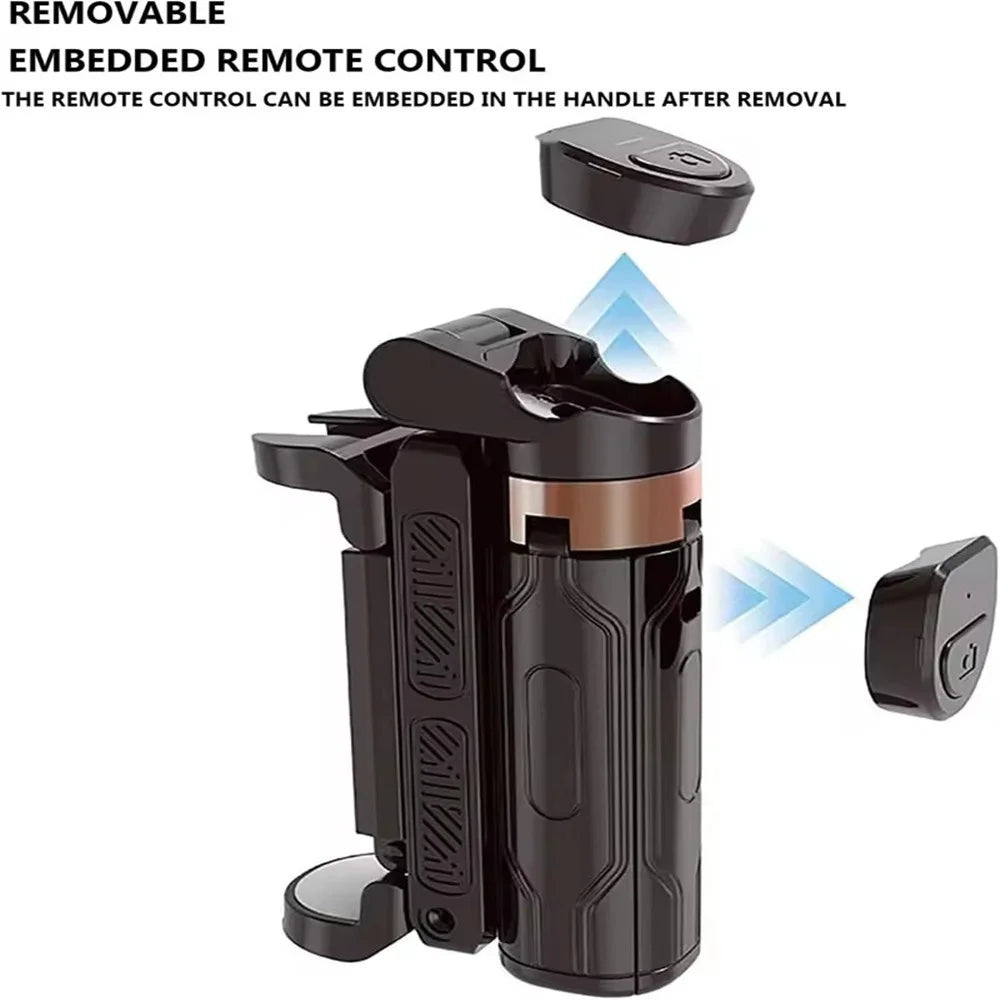 FANGTUOSI Mini Selfie Stick Portable Phone Holder Shooting Aid Versatile Integrated Design Bluetooth Remote For Live Broadcas.