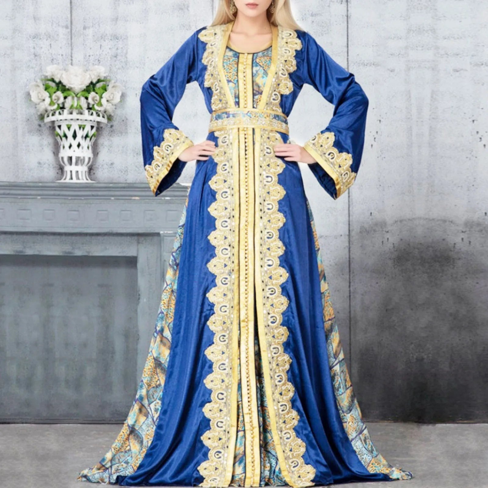 Marok kanis che Party Kaftan Frauen muslimischen Kleid mit Gürtel Luxus Abaya Ramadan arabische Hochzeit Abendkleider Abaya islamische Kleidung.