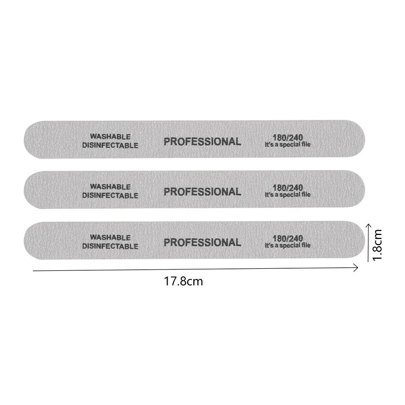 10pcs/lot Sandpaper Nail File for gel nails 180/240 Professional Manicure Buffer Pedicure Double-sided set de limas Nail Tools.