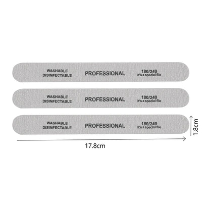 10pcs/lot Sandpaper Nail File for gel nails 180/240 Professional Manicure Buffer Pedicure Double-sided set de limas Nail Tools.