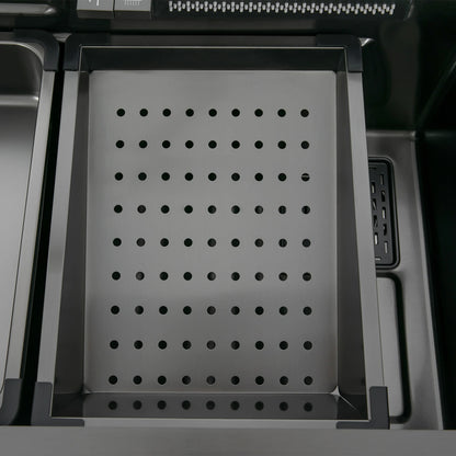 30"*18" Digital Display Waterfall Sink,Multifunctional Workstation Kitchen Sink,Kitchen Sink with Pull-Out Faucet