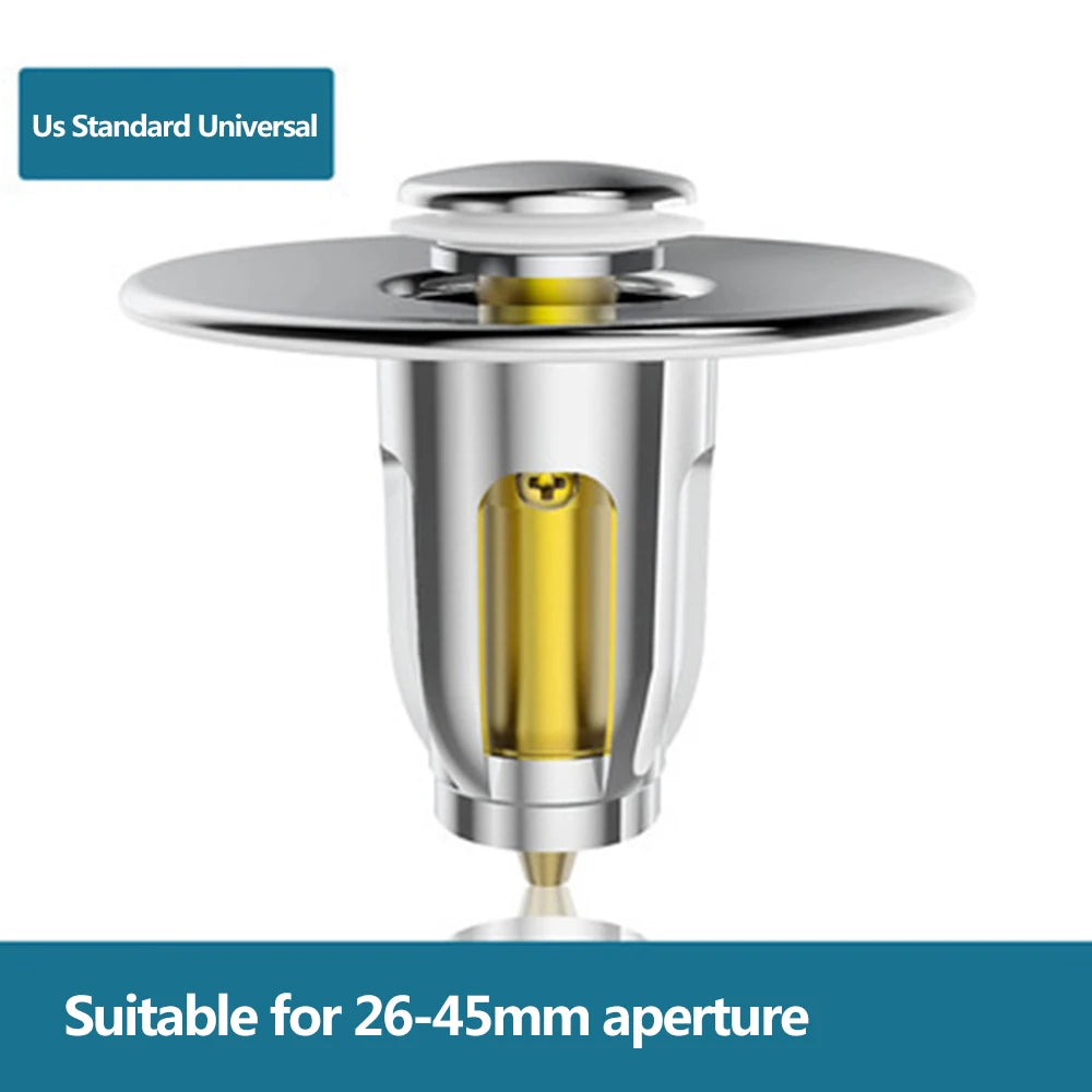 Drücken Sie Bounce Becken Pop-up-Abflussfilter Badezimmer Dusche Waschbecken Filter Stecker Waschbecken Haar Waschbecken Sieb Küche Badewanne Stopper