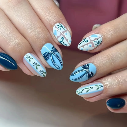 24pcs Gradient Black False Nails Yellow Star Moon Swan Pattern Press On Nails Sweet Cool Bowknots Flower Fake Nail Y2k Manicure