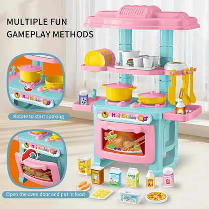 Play House Kitchen Toy Set Simulation Mini Cooking Tableware Play House Toy.