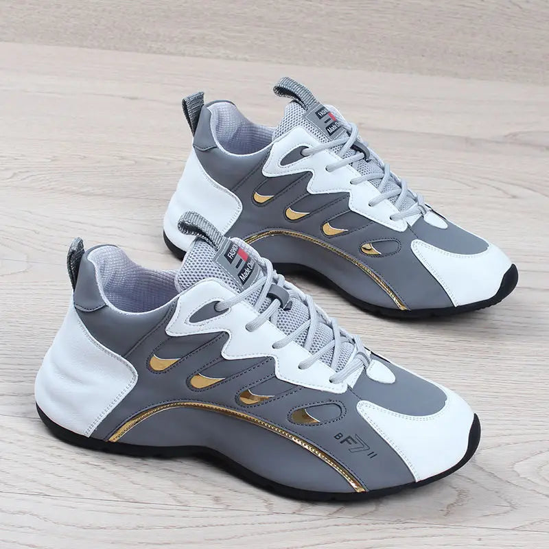 Luxury Men's Sneakers High Quality Leather Casual Shoes for Men Fashion All-match Sport Shoes Platform Comfor Men Running Shoes.