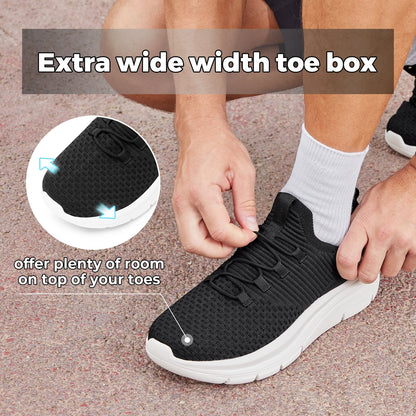 FitVille Herrenschuhe zum Hineinschlüpfen, leichte, breite Breite für Plattfüße, Plantarfasziitis, Fersenschmerzlinderung