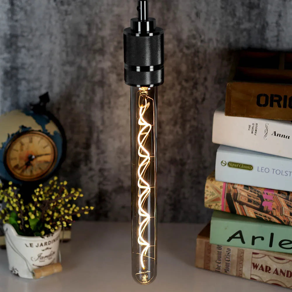 TIANFAN Led Bulbs Vintage Light Bulb ST64 G80 G95 Long Tube Edison Bulb 4W Dimmable 220/240V E27 Smoke Glass 2700K Warm White.