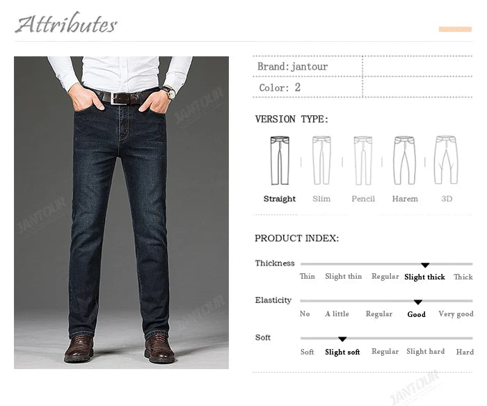 Baumwolle Herren Jeans Denim Hosen Marke Klassische Kleidung Overalls Gerade Hosen für Männer Schwarz Oversize Große Größe 35 40 42 44 46.