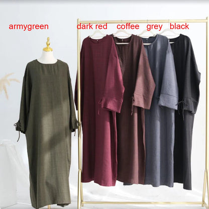 Muslim Abaya Women Dress Solid bow Jalabiya Eid 2025 Ramadan Morocco Islam Vestidos Largos Arab Long Robe Dubai Abayas Kaftan.