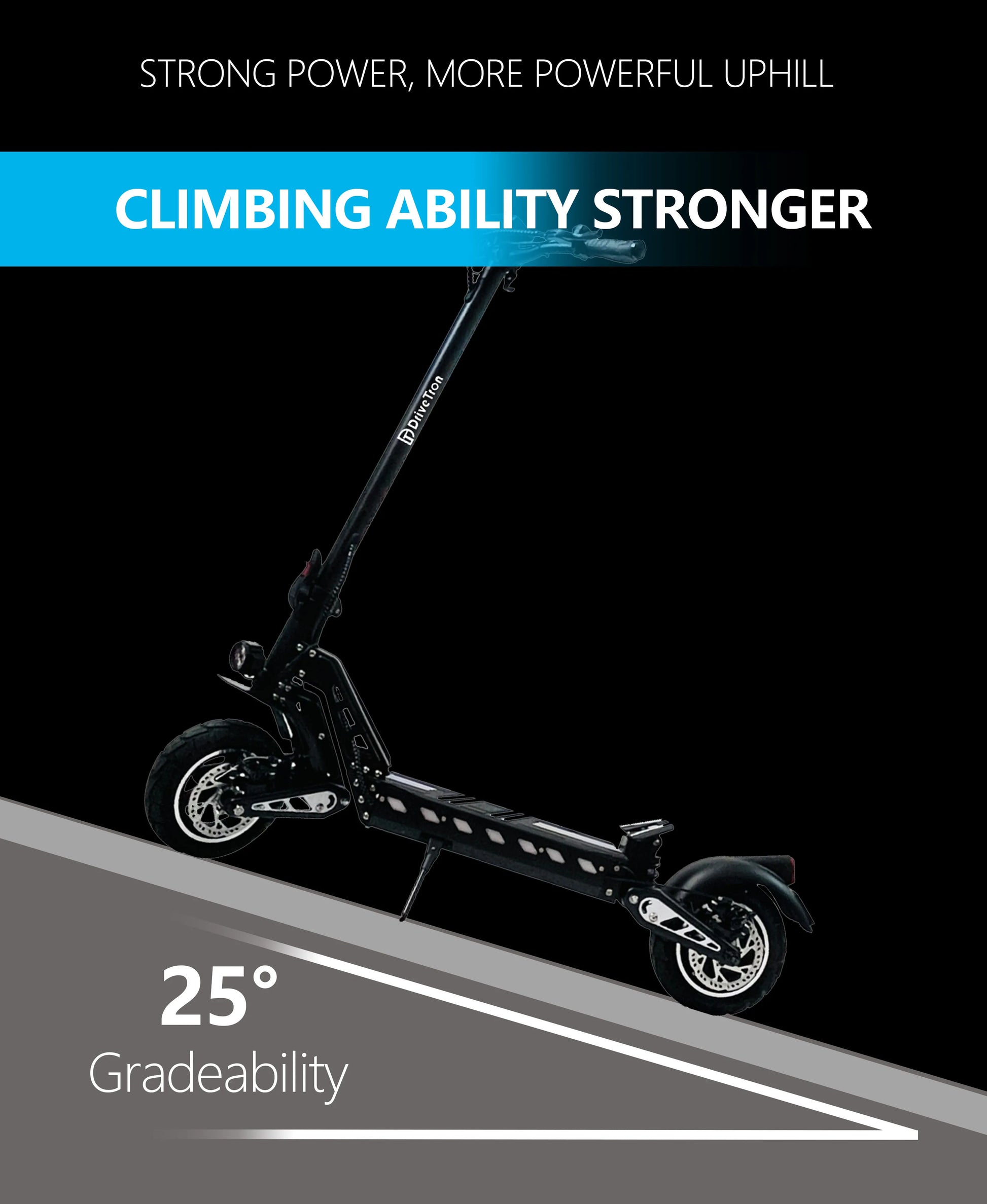 DriveTron DT10 Foldable Adult Electric Scooter, E-Scooter, 50km/h Electric Kick Scooter, 1000W Skateboards, 48V 15.6Ah Kickboard.