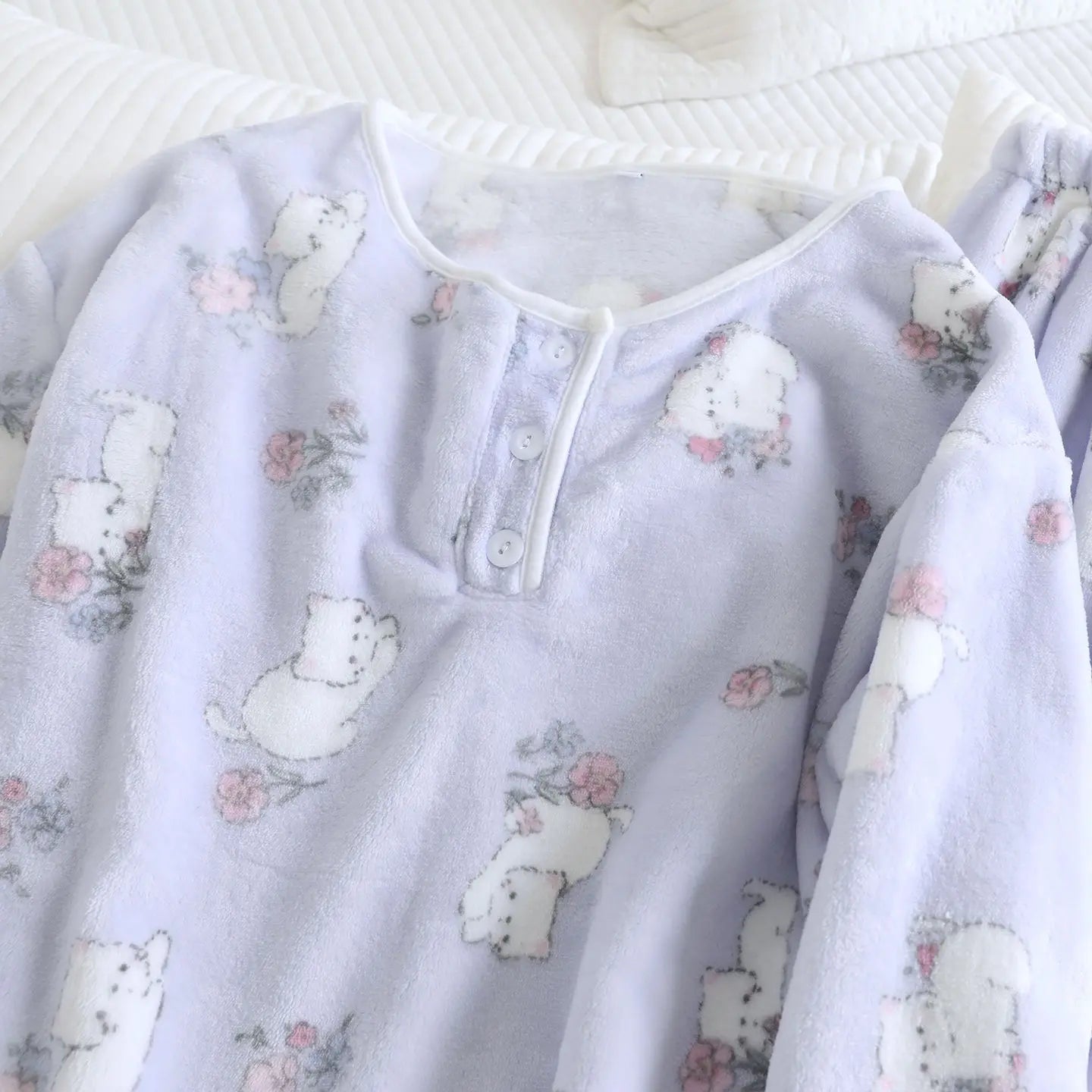 2025 New Winter Women's Pajama Set with Thickened Fleece and Flannel Warm Head Cartoon Comfortable Home Clothing Set Pijama.