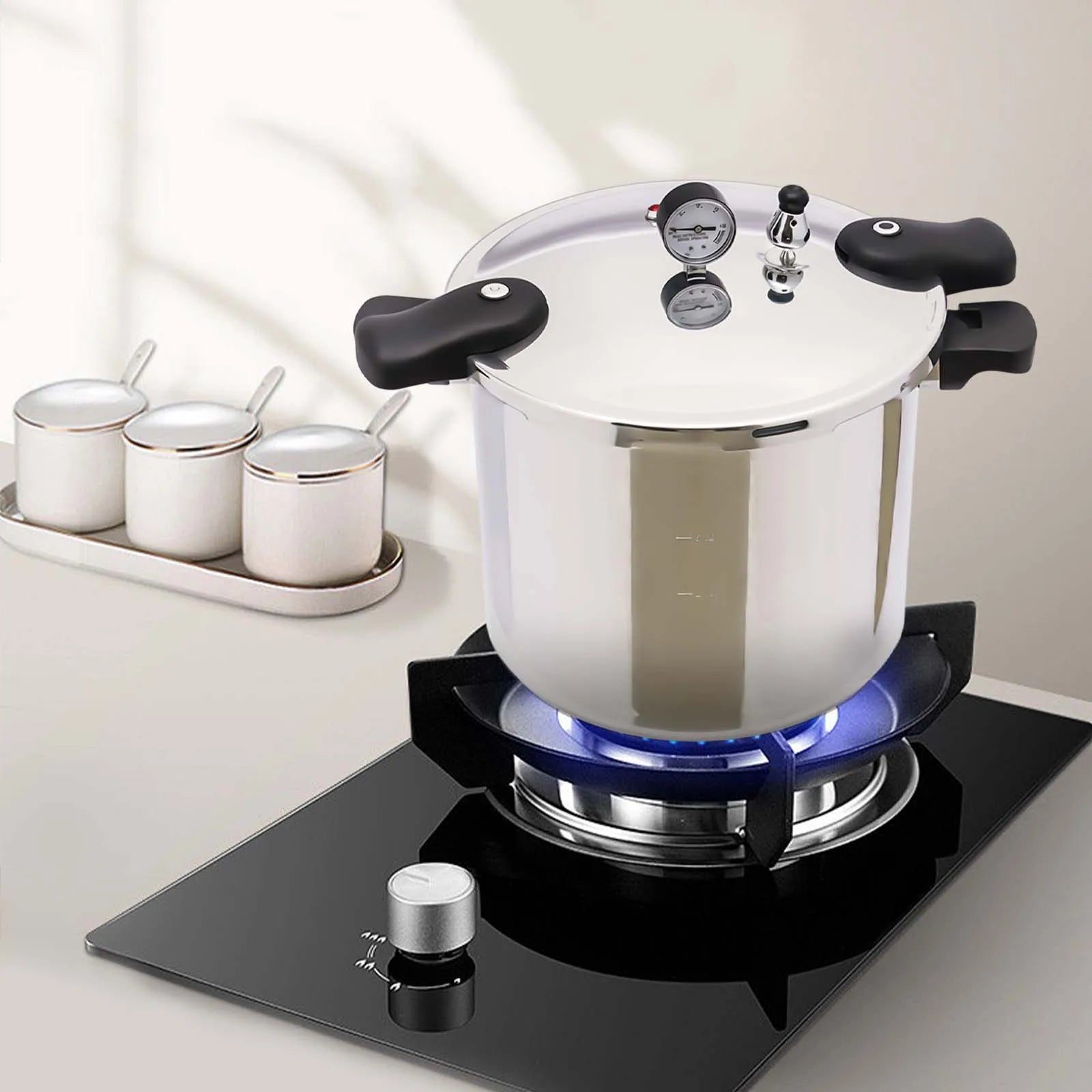 90Kpa 32cm Aluminum Alloy Explosion-Proof Pressure Cooker | Modern Pressure Pot with Lid | 22L/23Qt Kitchen Cooking Appliance.