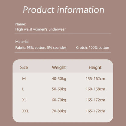 3Pcs/set Women's Seamless High Waist Cotton Panties - Tummy Control Antibacterial Hip Hugger Underwear Soft Stretch Briefs.