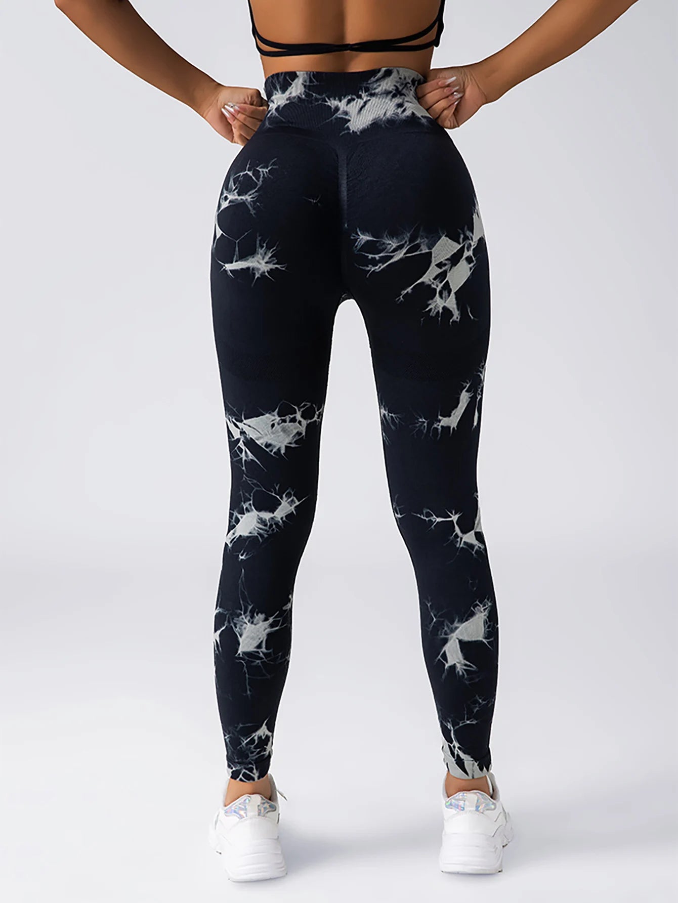 Tie Dye Seamless Leggings for Women High Waist Yoga Pants Scrunch Butt Lifting Elastic Tights Wide Waistband Sports Leggings.