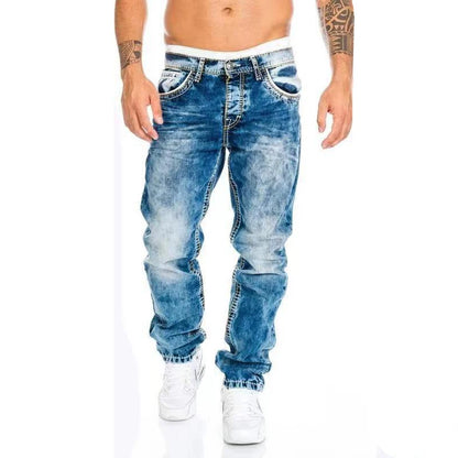 Mode Hip Hop Blau Gerade Jeans Männer Baggy Hosen Retro Streetwear Harajuku Waschen Mann Biker Schwarz Lose Breite Bein Denim Hosen.