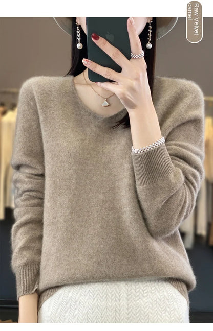 2024 100% Merino Reine Wolle V-ausschnitt Herbst Und Winter Pullover Pullover Neue Kaschmir Pullover frauen Beiläufige Gestrickte Top DMR201
