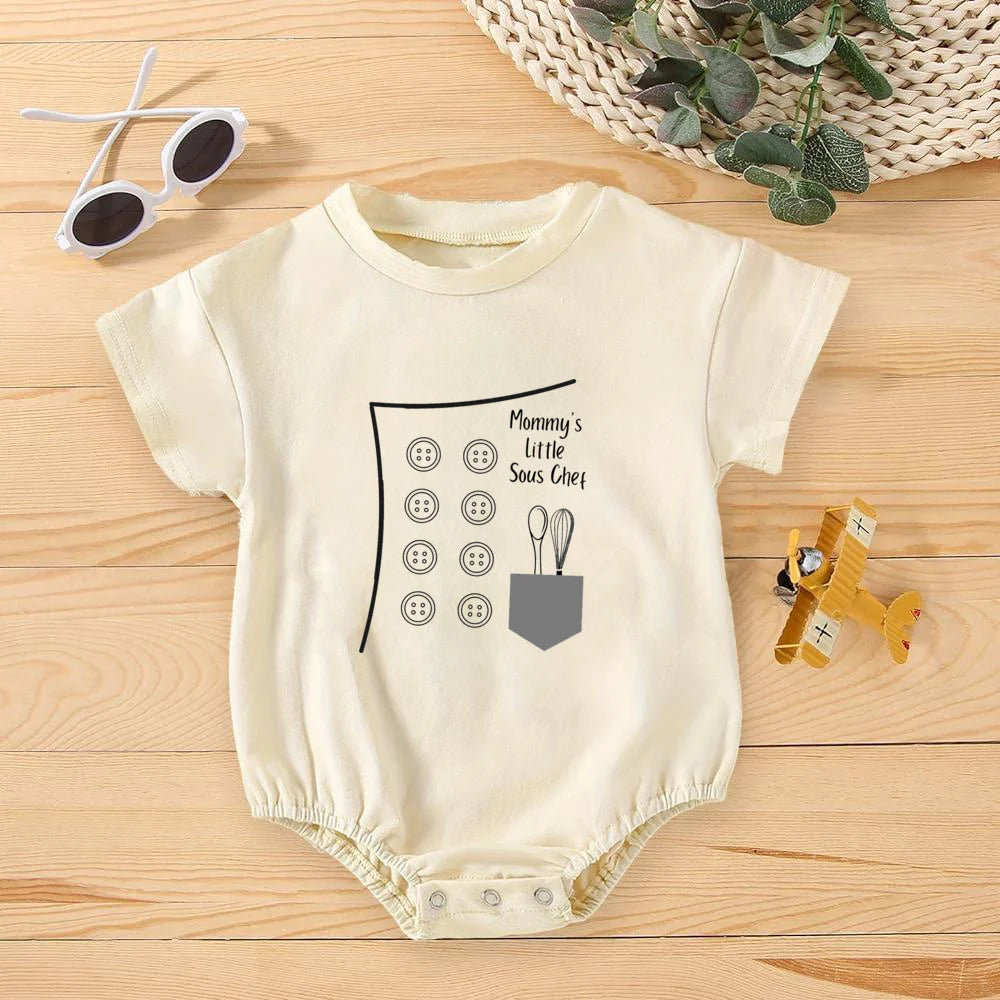 Sous Chef Baby Bodysuit lustige Blase Stram pler Baby Shirt Baby party Geschenk Papas Sous Chef Kleinkind Outfits.