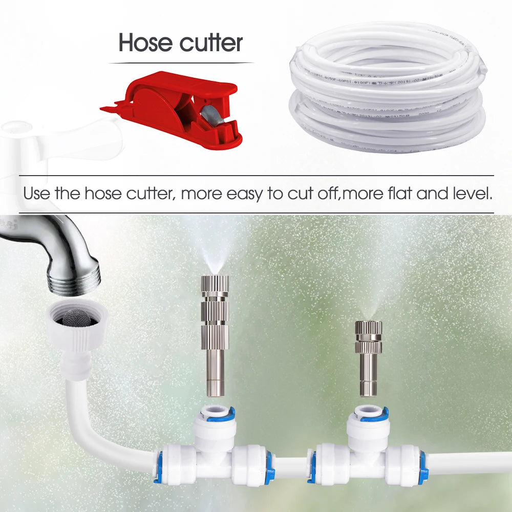 White 6mm PE Tube Quick Connector 1/4" Tubeing Quick Release Fittings for Home Water Purifier Garden Hose Watering System Joints