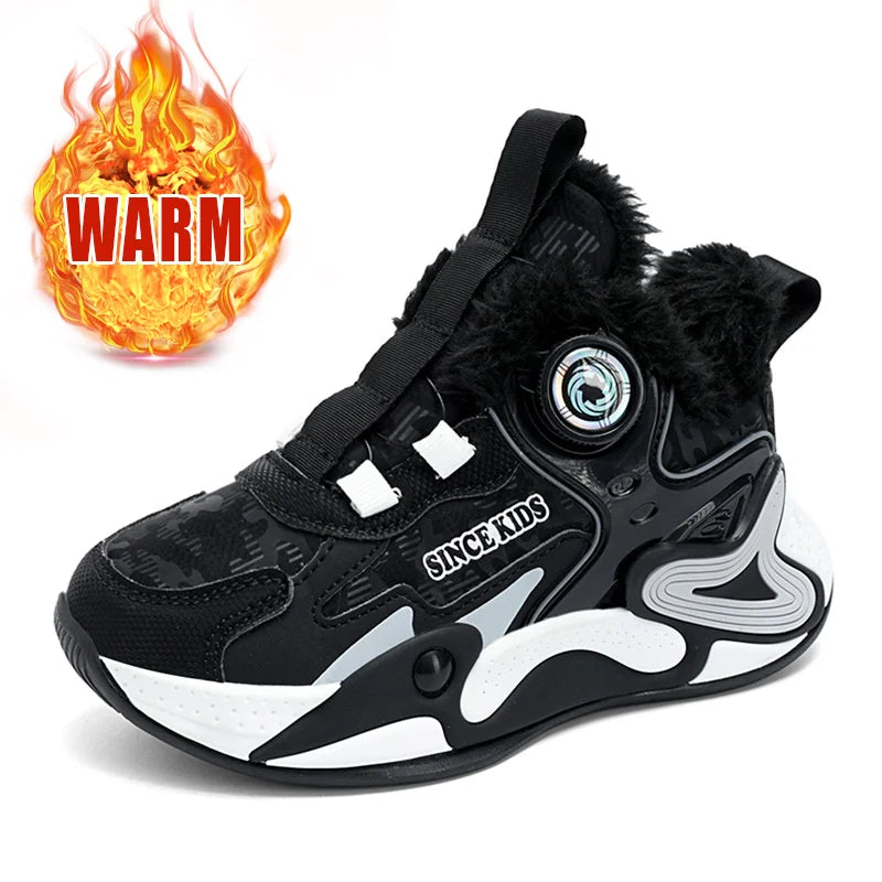 Children's Sneakers Boys Causal Kid Running Walking Shoes Fashion Warm Plush Girls Tennis Shoes Soft Walking Shoes.