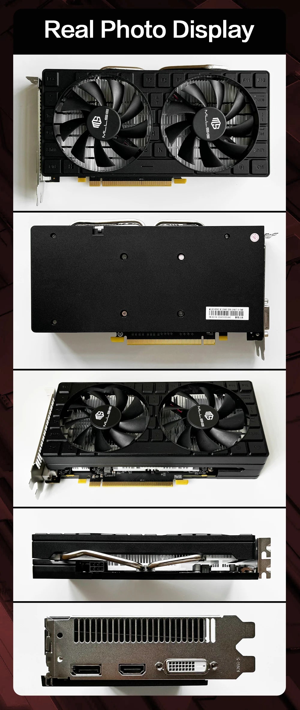 MLLSE AMD RX 580 8GB 2048SP GDDR5 256Bit Gaming Graphics Card 6Pin PCI Express 3.0 ×16 Game Radeon GPU rx580 8g.