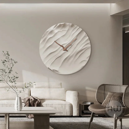 Stumme Wanduhren für Wohnzimmer, moderne runde Uhr, simulierte Stummuhr, fortschrittliches Licht, luxuriös, dekorativ, Wohnzimmer